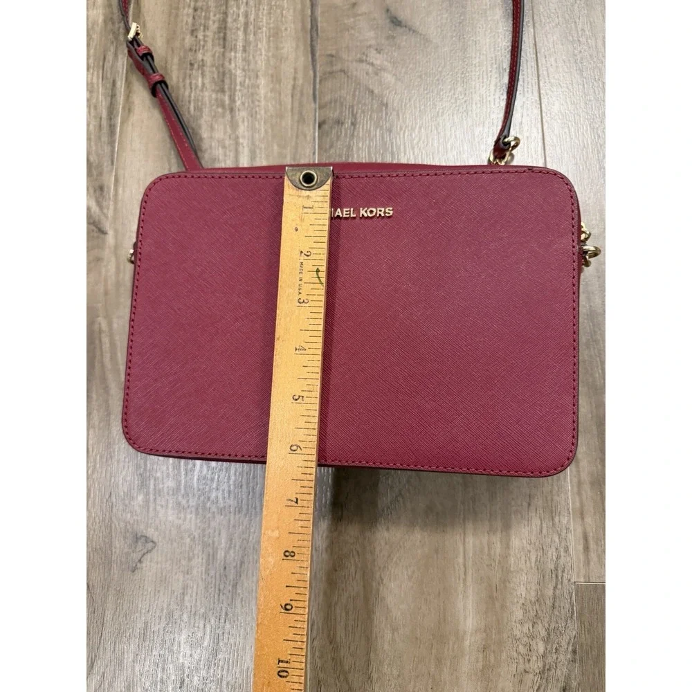 Michael Kors Jet Set Travel East West LG Crossbody Bag Leather BRICK Rare